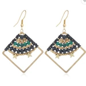 Boho Wood Beaded Southwest Earrings